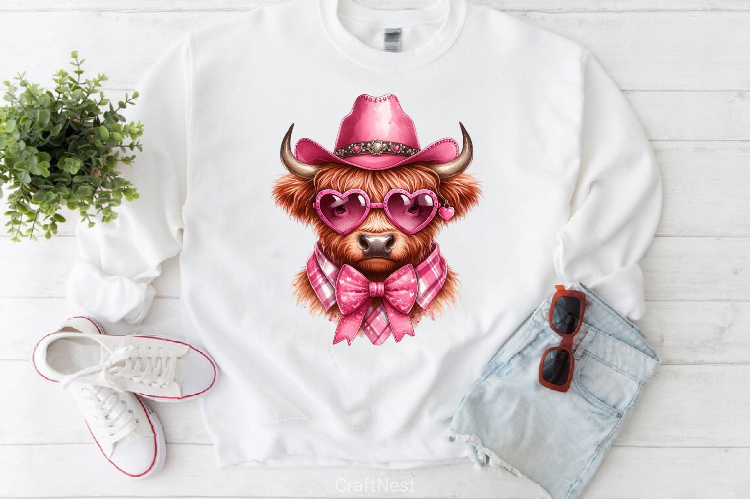 Valentine's Highland Cow Clipart Bundle 6 - CraftNest - Digital Crafting and Art