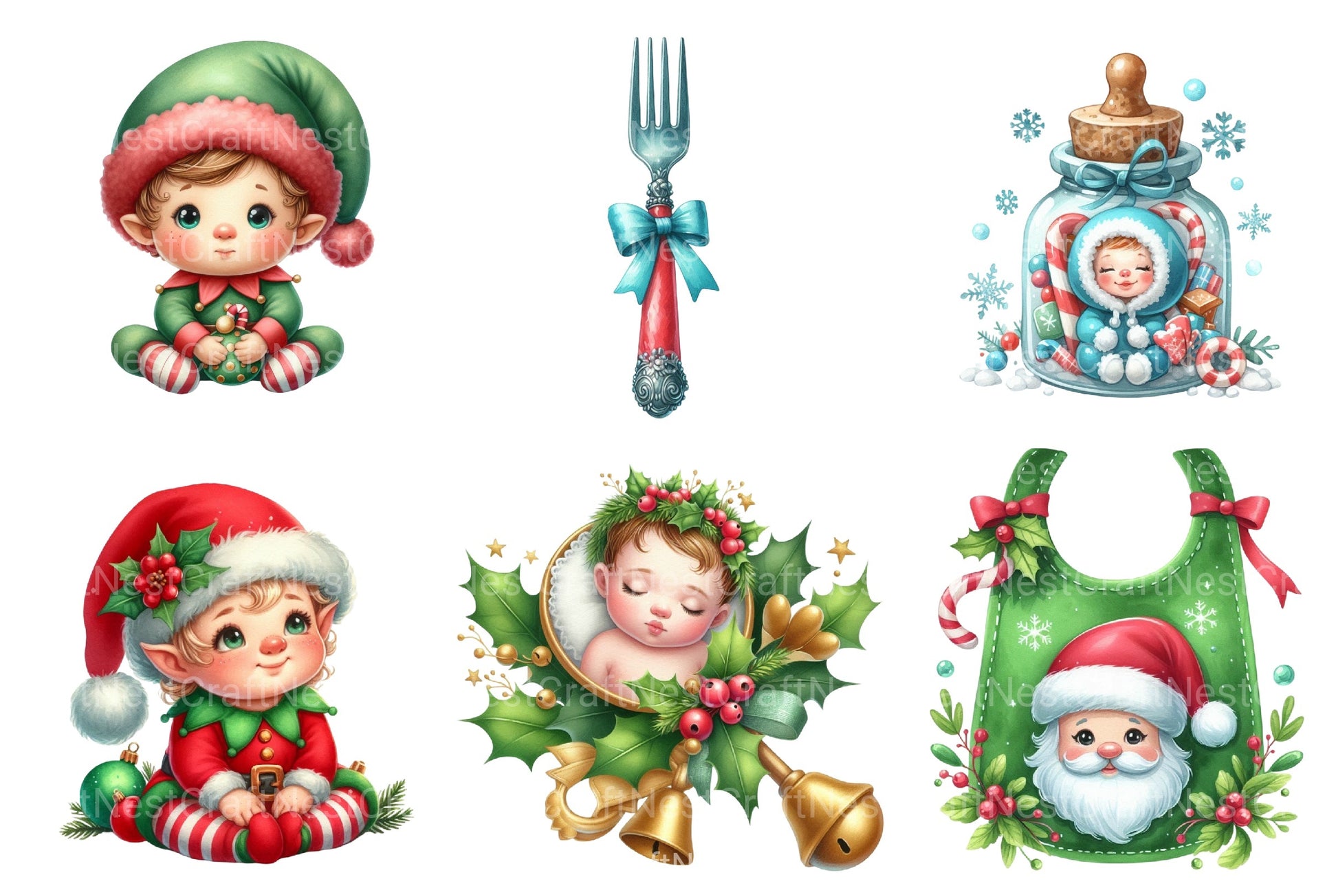 Christmas Baby Shower Clipart Bundle - CraftNest - Digital Crafting and Art