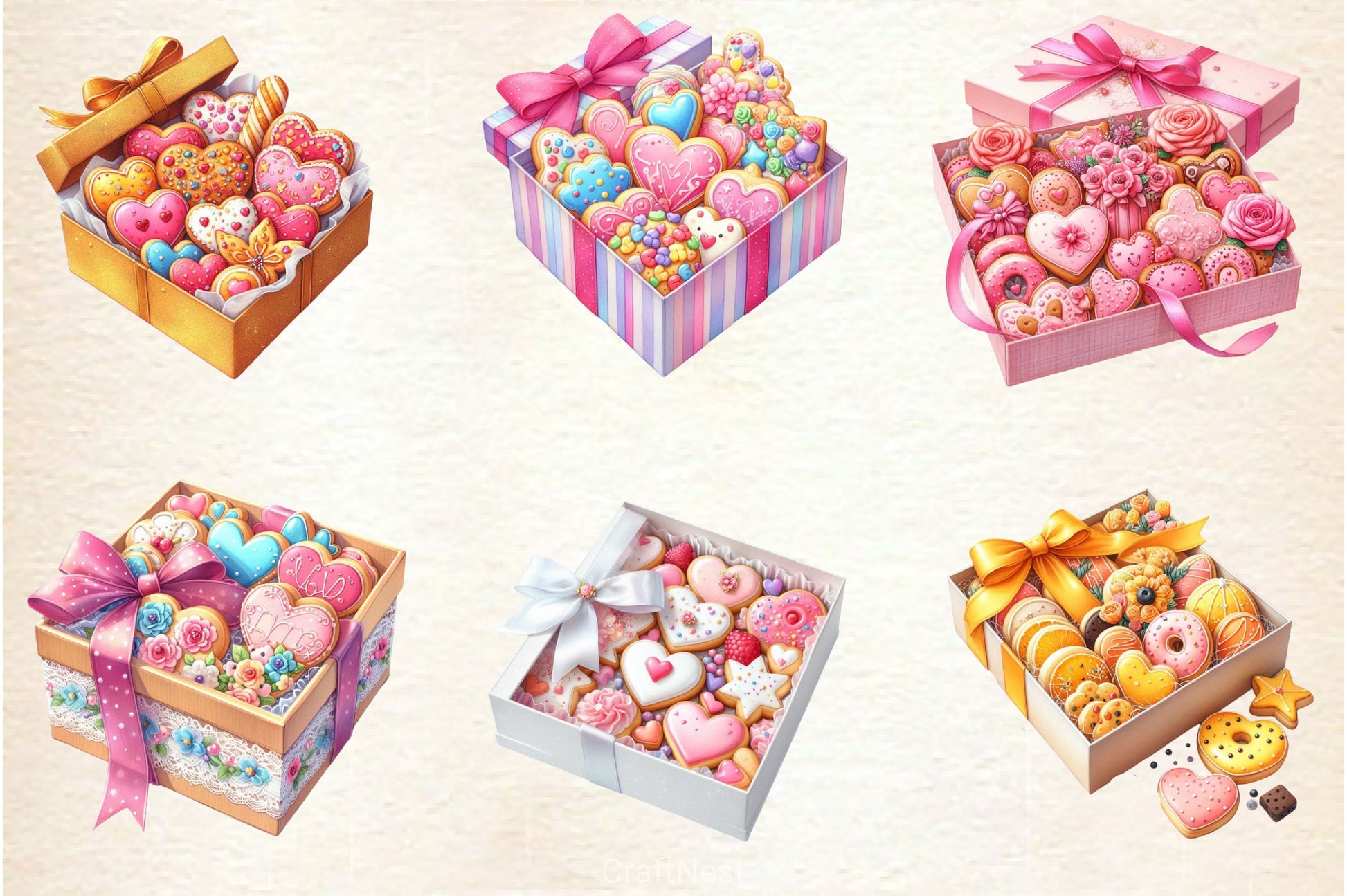 Cookie Gift Boxes Clipart Bundle - CraftNest - Digital Crafting and Art