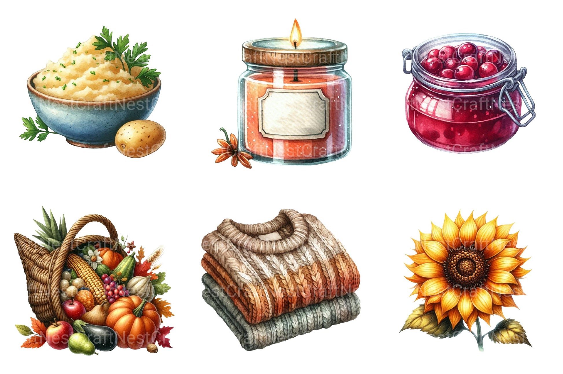 Fall and Thanksgiving Clipart - CraftNest - Digital Crafting and Art