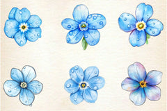 Forget Me Not Flower Bloom Clipart Bundle 2 - CraftNest - Digital Crafting and Art
