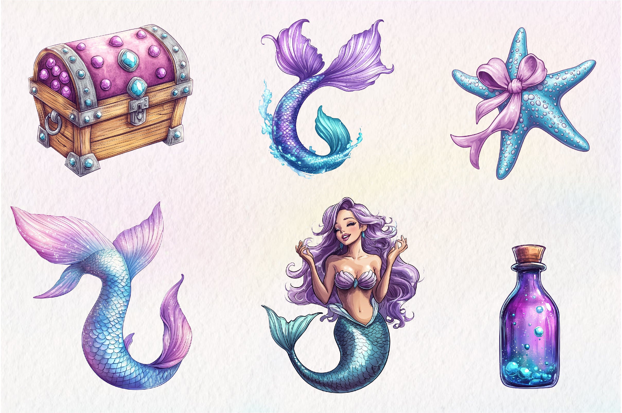 Magical Mermaid Clipart Bundle - CraftNest - Digital Crafting and Art