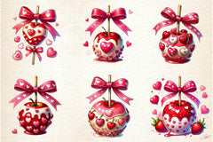 Valentine Candy Apple Clipart Bundle - CraftNest - Digital Crafting and Art
