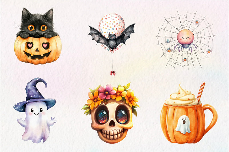 Cute Halloween Set Clipart Bundle 1 - CraftNest - Digital Crafting and Art