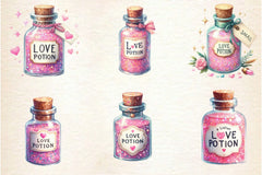Glittery Love Potion Clipart Bundle - CraftNest - Digital Crafting and Art