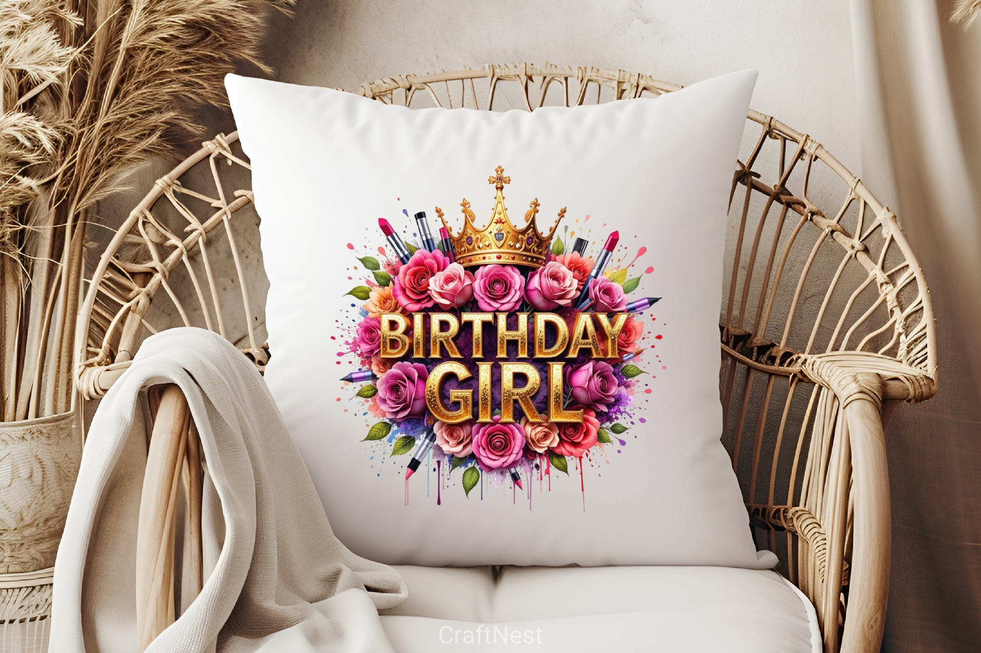 Birthday Girl Floral Clipart Bundle 2 - CraftNest - Digital Crafting and Art