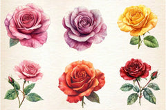 Spring Lithograph Roses Clipart Bundle - CraftNest - Digital Crafting and Art