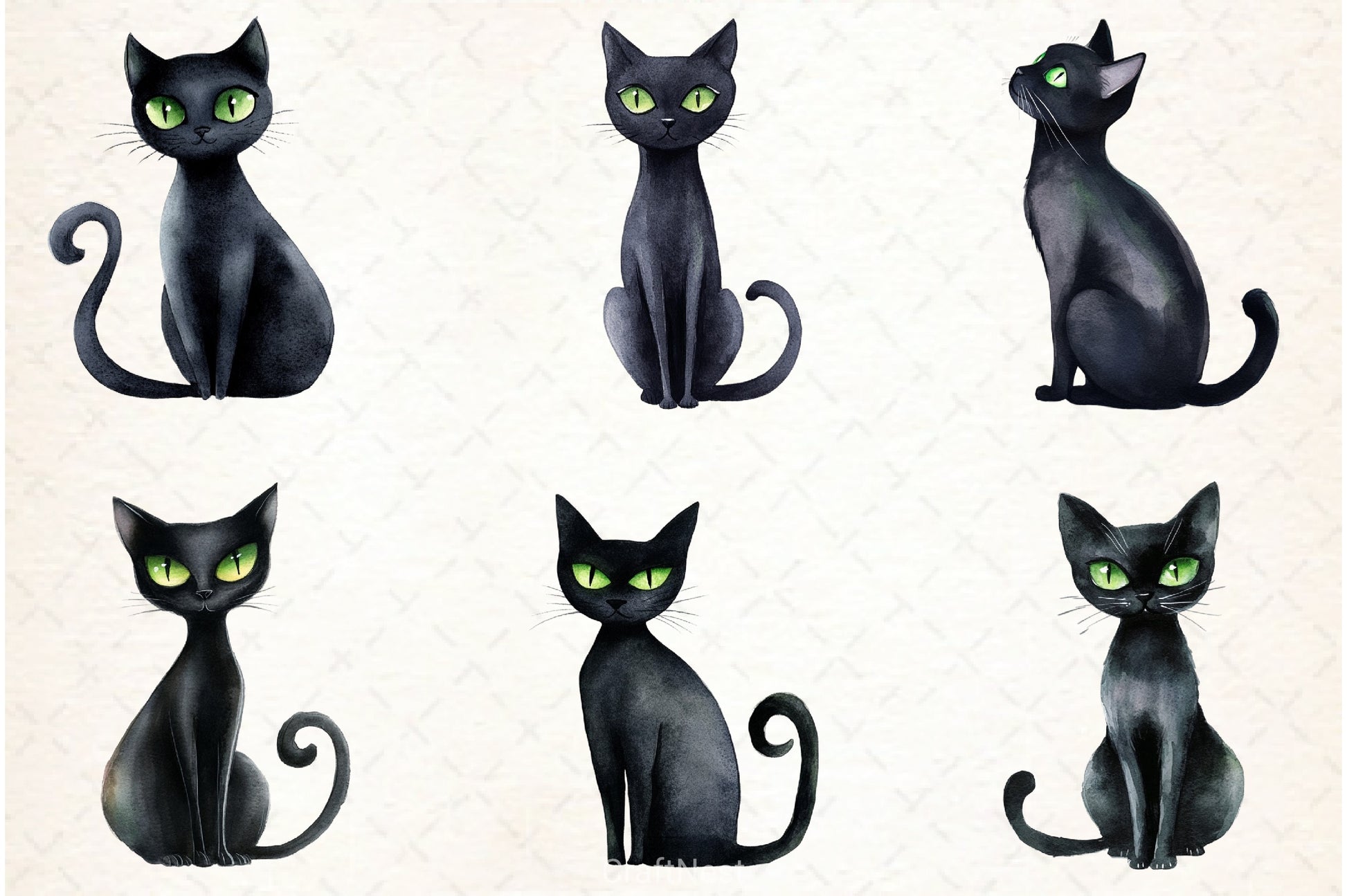 Halloween Black Cat Clipart Bundle 4 - CraftNest - Digital Crafting and Art