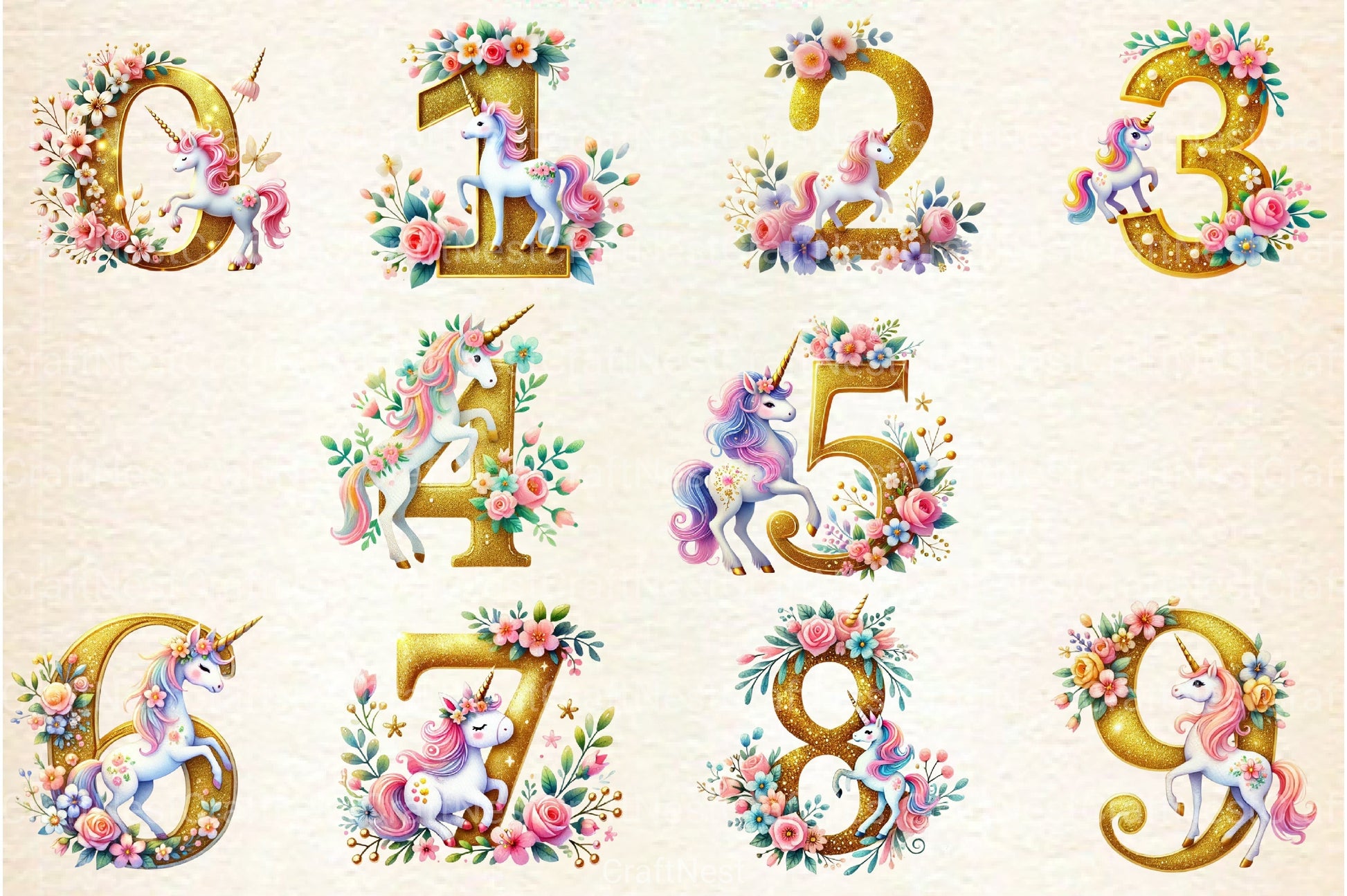 Unicorn Alphabet Clipart Bundle - CraftNest - Digital Crafting and Art