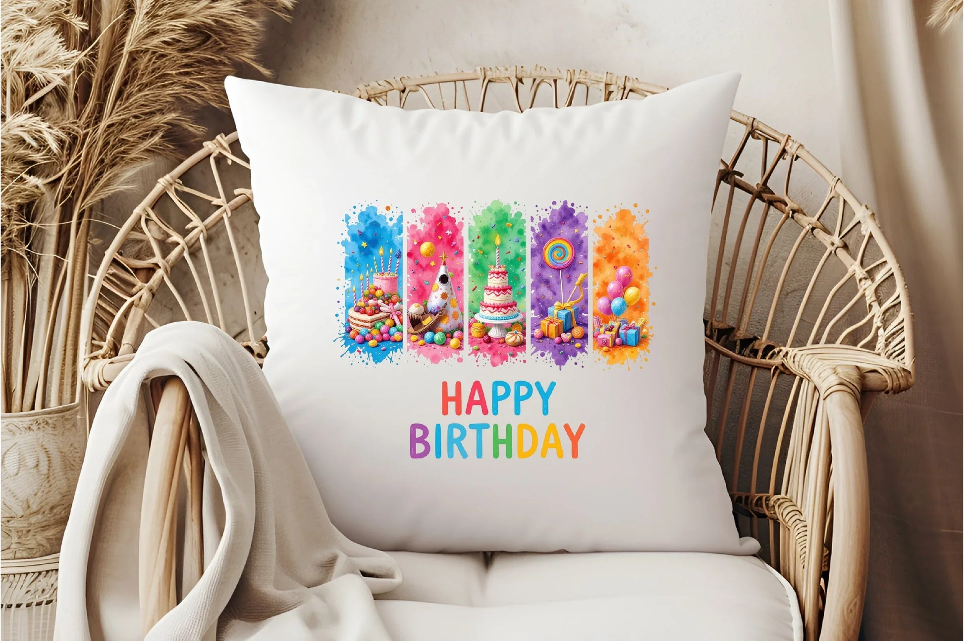 Happy Birthday Brushstroke Design Clipart Bundle - CraftNest - Digital Crafting and Art