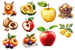 Autumn Fruits Clipart Bundle 5 - CraftNest - Digital Crafting and Art