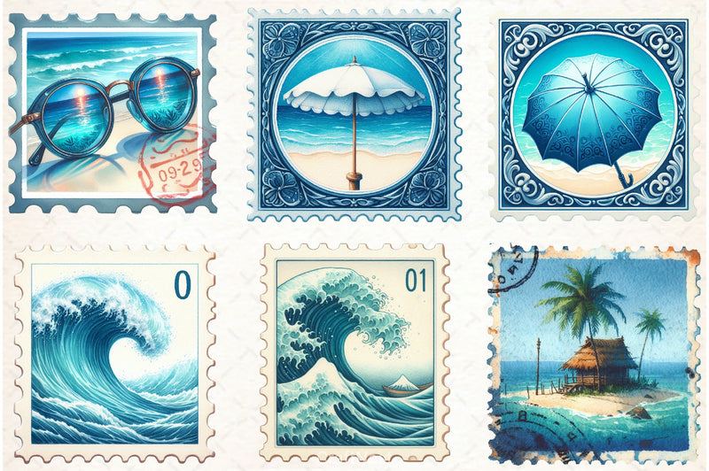 Summer Stamps Clipart Bundle - CraftNest - Digital Crafting and Art