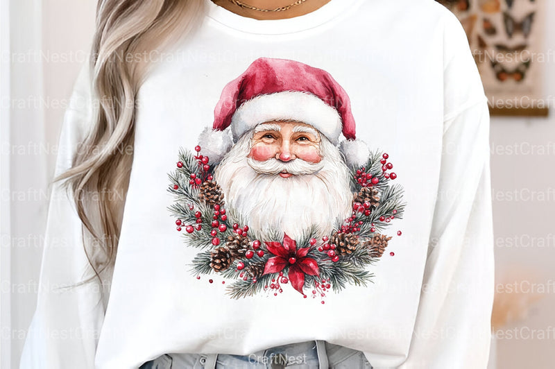 Pink Trendy Christmas Santa Clipart Bundle - CraftNest - Digital Crafting and Art