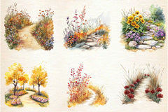 Fall Wildflowers Pathway Clipart Bundle 2 - CraftNest - Digital Crafting and Art