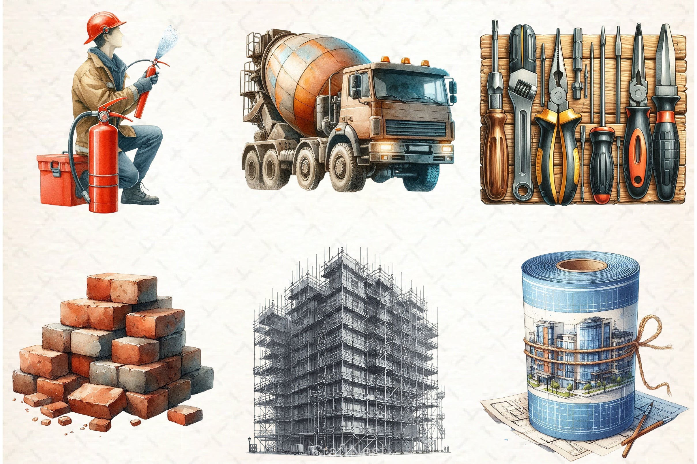 Construction Clipart Bundle 3 - CraftNest - Digital Crafting and Art