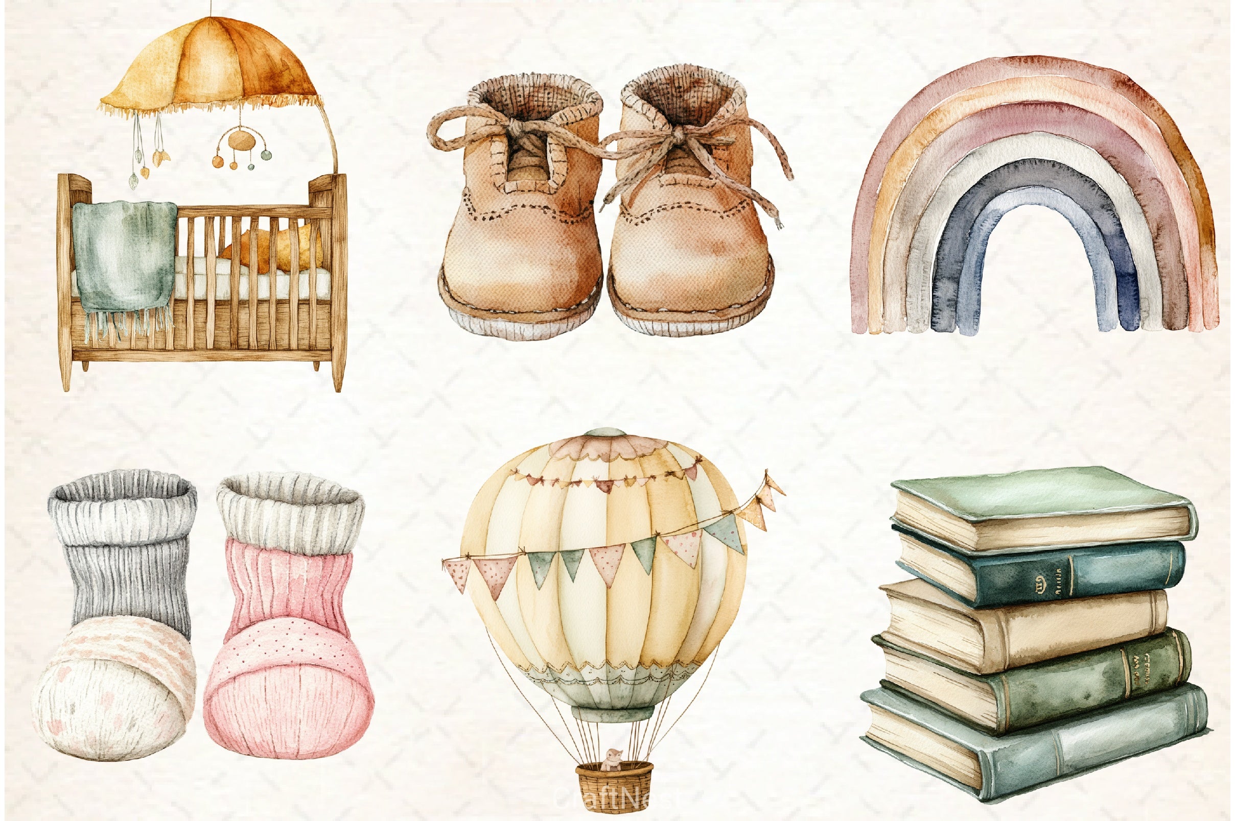 Boho Baby Clipart Bundle - CraftNest - Digital Crafting and Art