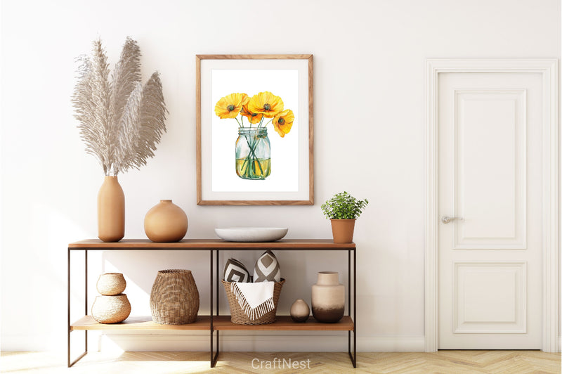 Yellow Poppy Flower Clipart Bundle - CraftNest - Digital Crafting and Art