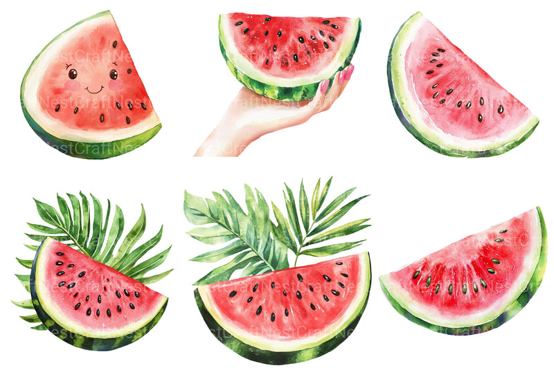 Summer Juicy Watermelon Clipart - CraftNest - Digital Crafting and Art