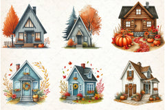 Autumn House Clipart Bundle 3 - CraftNest - Digital Crafting and Art