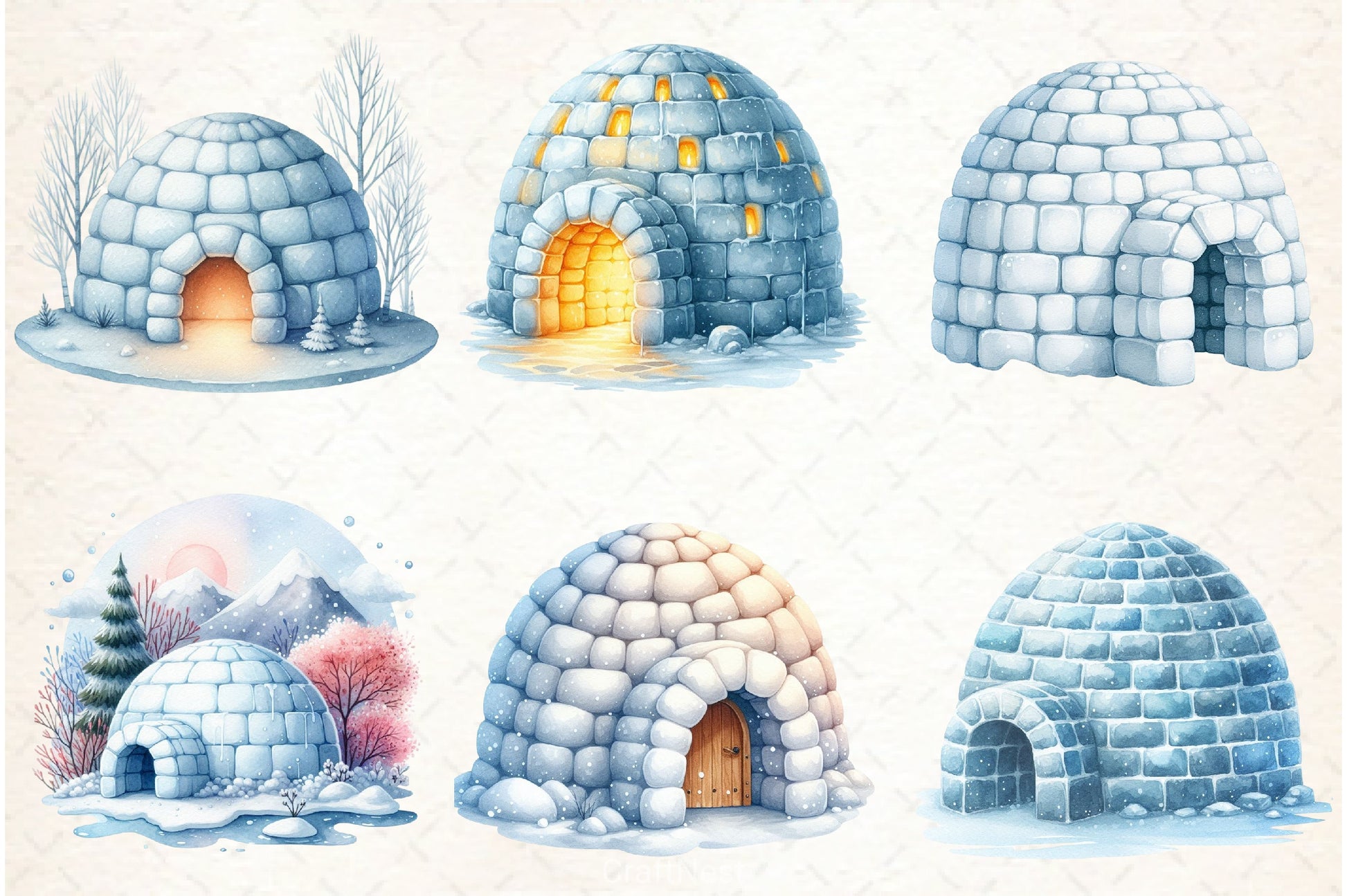 Igloo Clipart Bundle - CraftNest - Digital Crafting and Art