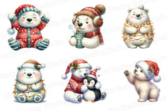 Polar Bear Christmas Clipart Bundle 6 - CraftNest - Digital Crafting and Art