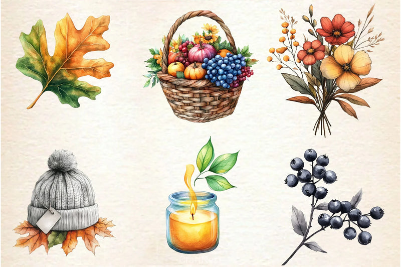 Black White Autumn Clipart Bundle 2 - CraftNest - Digital Crafting and Art