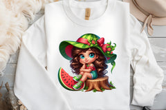 Watermelon Girl Clipart Bundle - CraftNest - Digital Crafting and Art