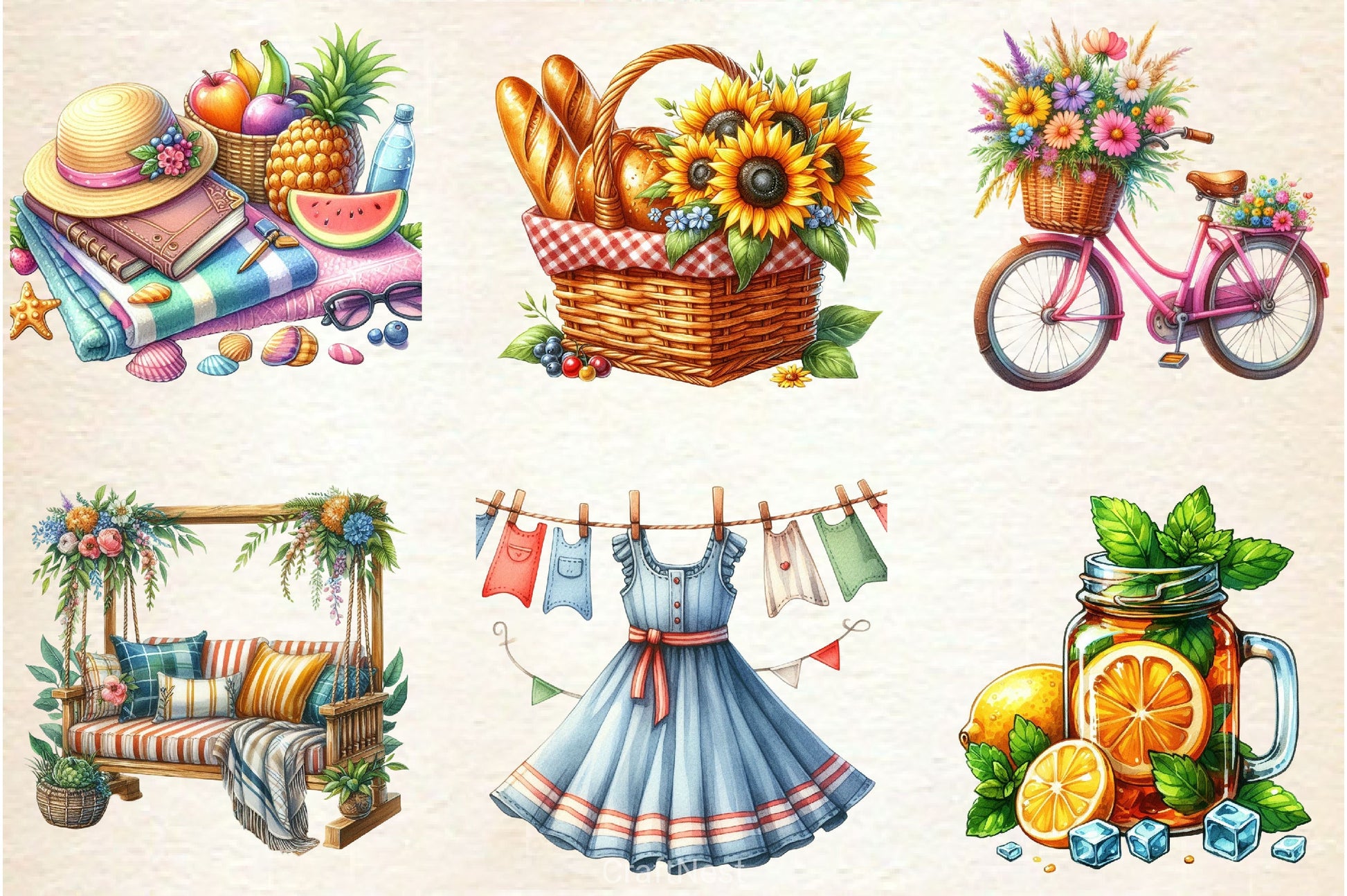 Cozy Summer Clipart Bundle 6 - CraftNest - Digital Crafting and Art