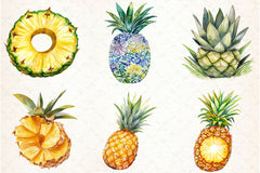 Pineapple Clipart Set - CraftNest - Digital Crafting and Art