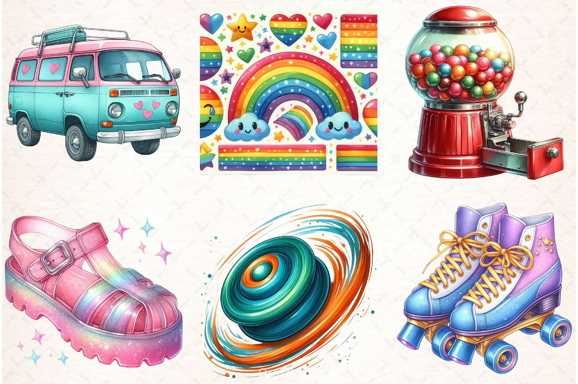 Nostalgic 90s Retro Clipart Bundle - CraftNest - Digital Crafting and Art