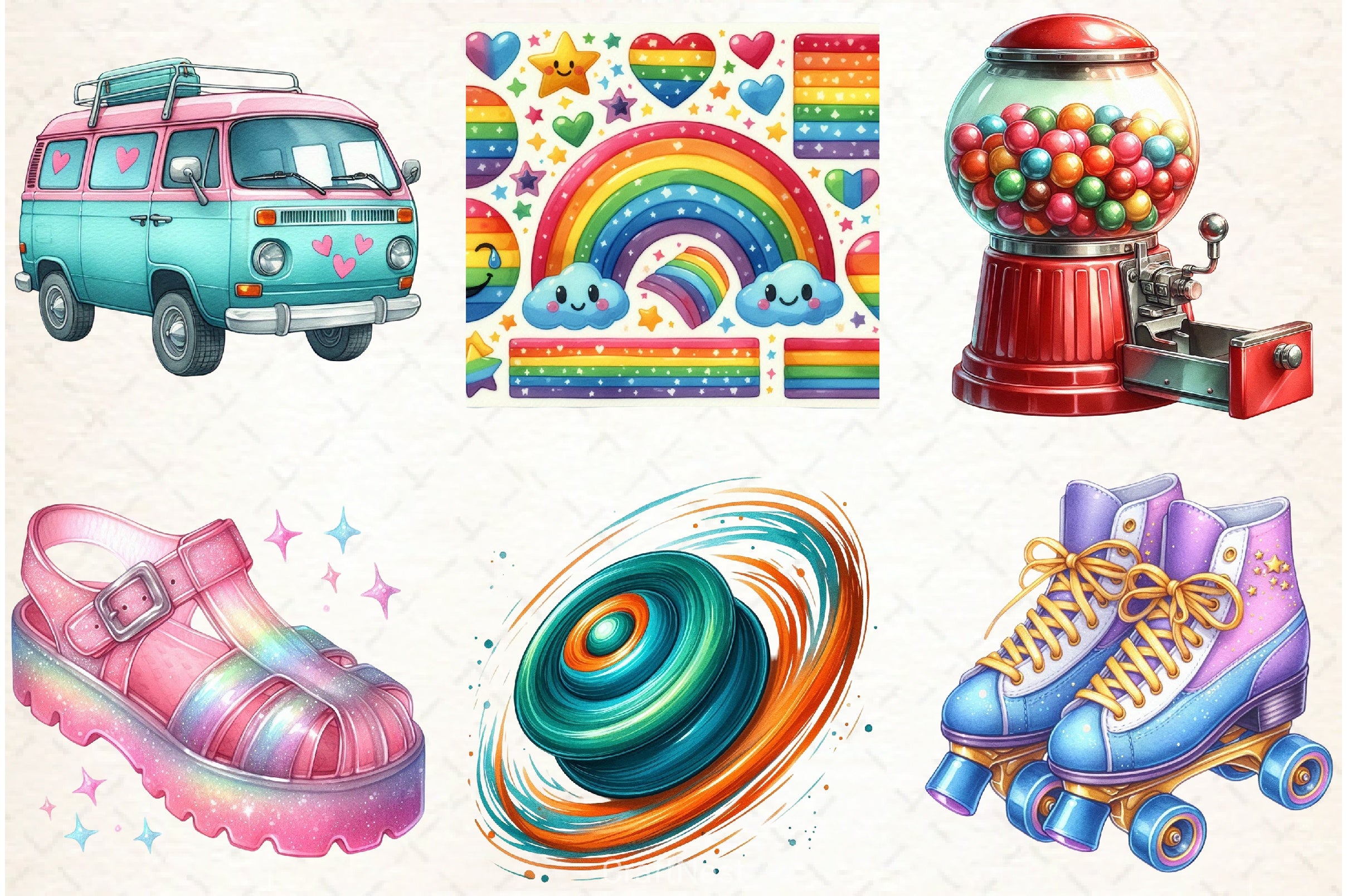 Nostalgic 90s Retro Clipart Bundle - CraftNest - Digital Crafting and Art