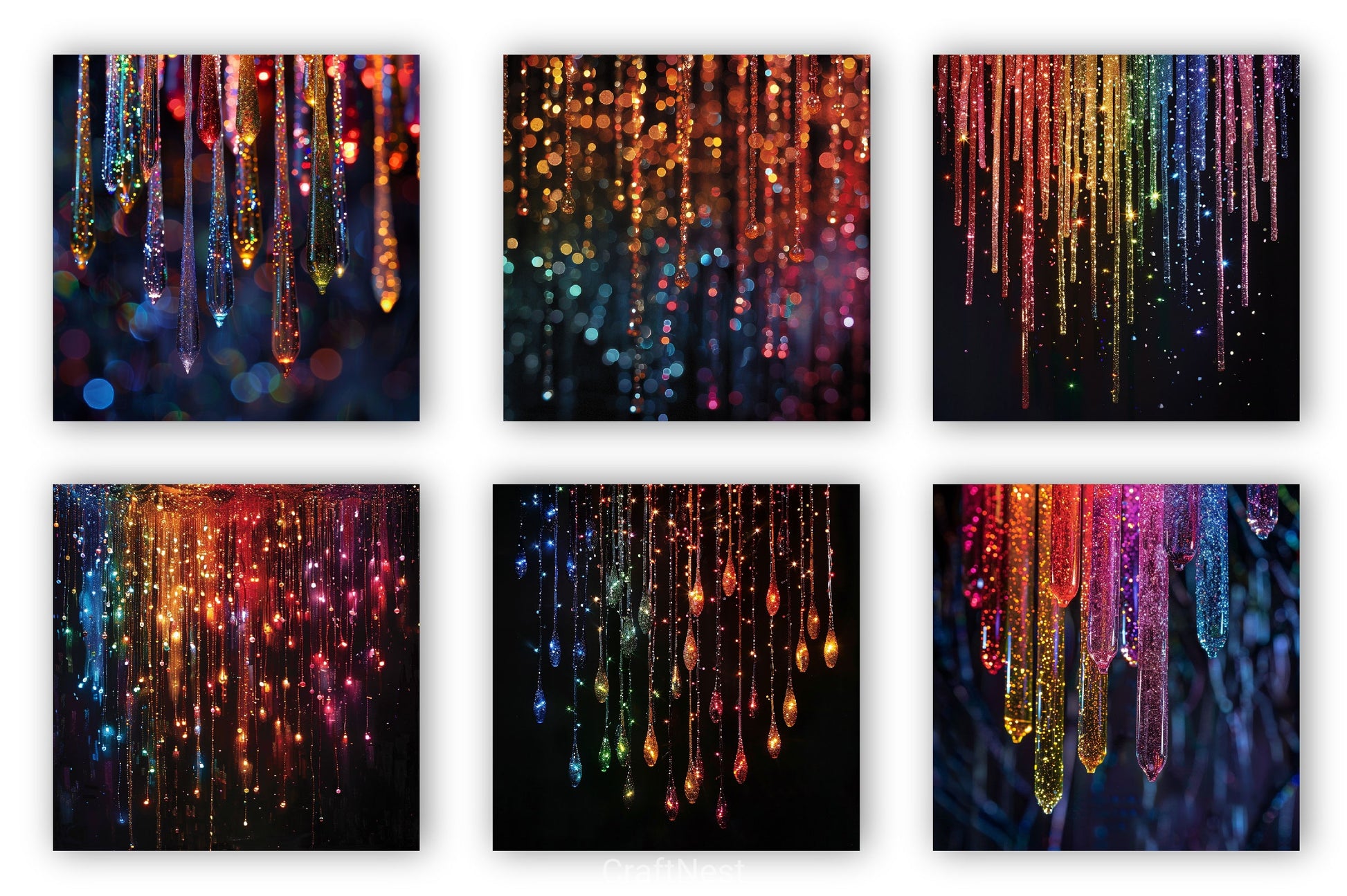 Christmas Dripping Glitter Digital Paper 2 - CraftNest - Digital Crafting and Art