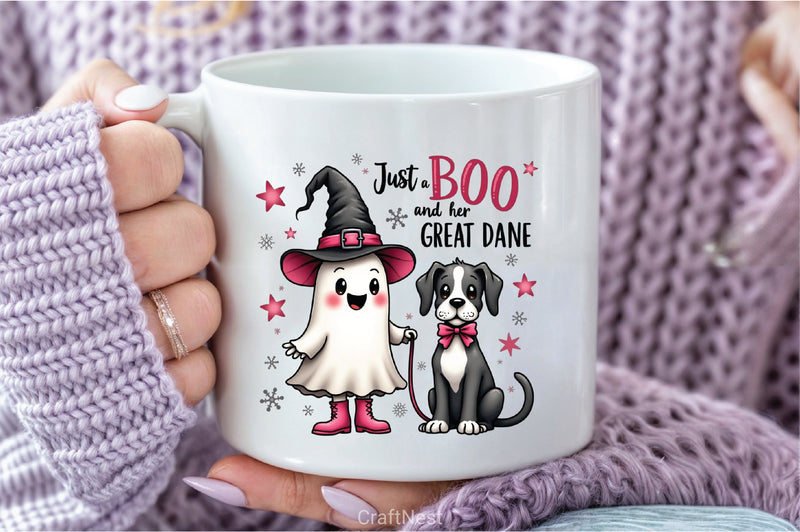 Retro Ghost Great Dane Halloween Clipart Bundle - CraftNest - Digital Crafting and Art