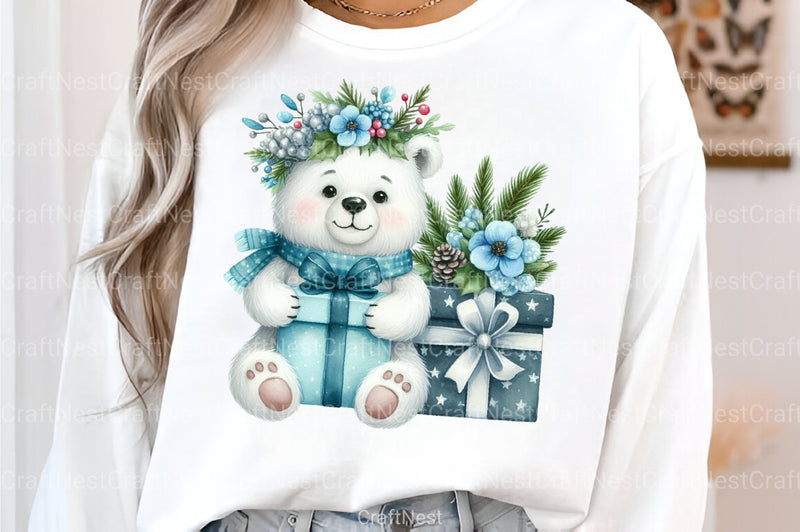 Christmas Polar Bear Clip Art Bundle - CraftNest - Digital Crafting and Art