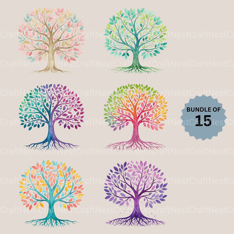 Tree Of Life Clipart Bundle - CraftNest - Digital Crafting and Art