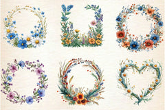 Wildflowers Frame Clipart Bundle - CraftNest - Digital Crafting and Art