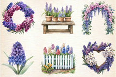 Spring Hyacinth Flower Clipart Bundle - CraftNest - Digital Crafting and Art