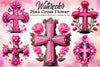 Pink Cross Flower Butterfly Clipart Bundle