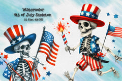 4th Of July Skeleton Clipart Bundle - CraftNest - Digital Crafting and Art