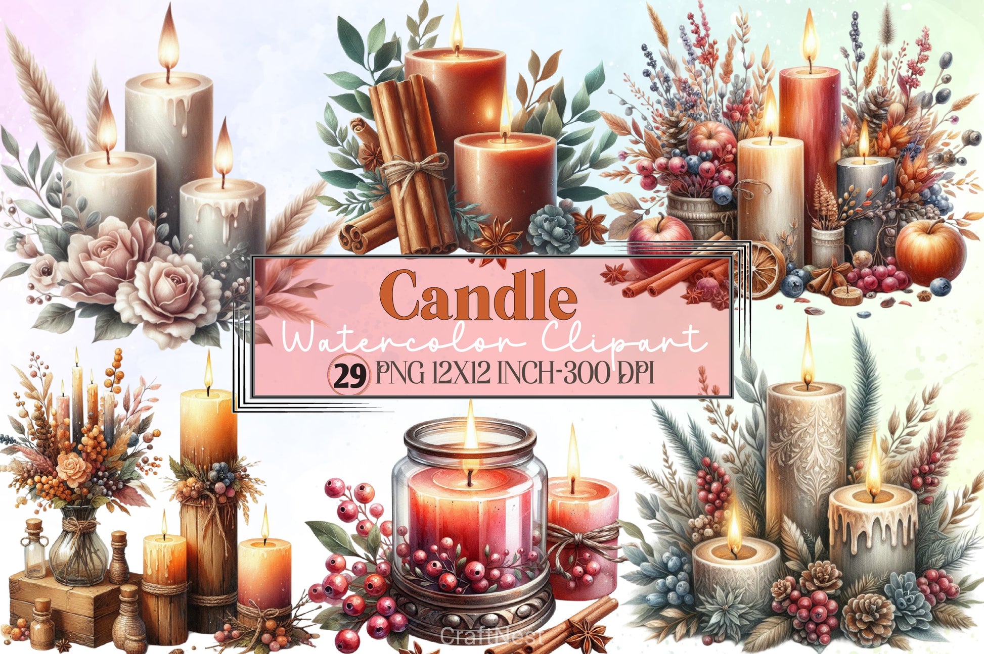 Candle Clipart Bundle - CraftNest - Digital Crafting and Art