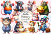 Funny Cute Rat Clipart Bundle