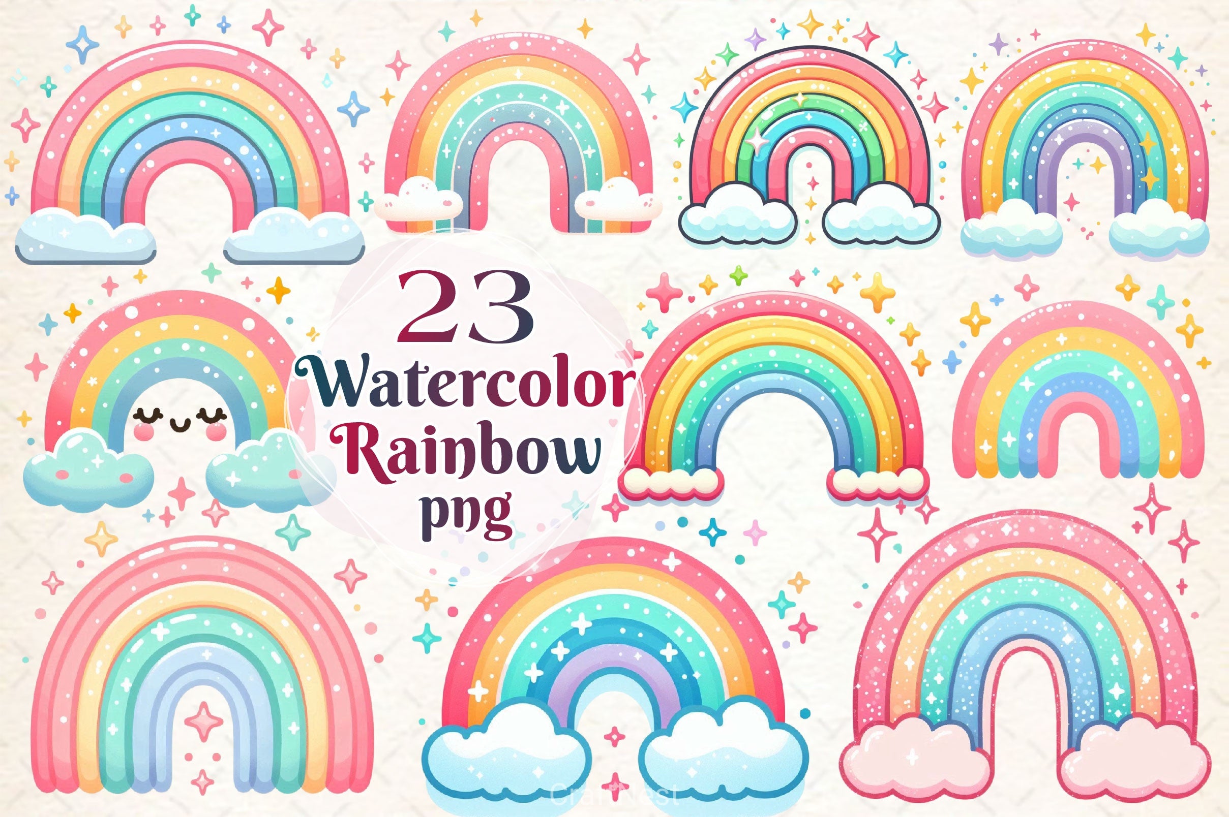 Rainbow Clipart Bundle 1 - CraftNest - Digital Crafting and Art