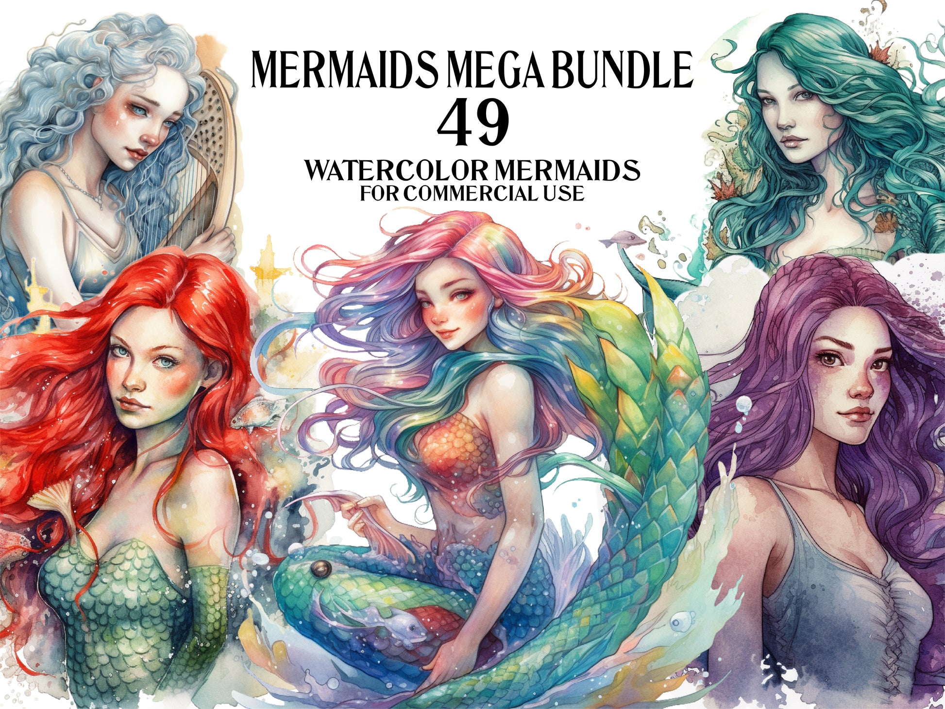 Realistic Mermaid Clipart - CraftNest