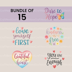 Positive Words Clipart Bundle - CraftNest - Digital Crafting and Art
