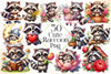 Cute Raccoon Clipart Bundle