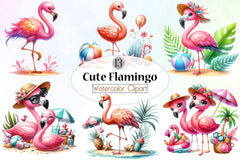 Flamingo Clipart Bundle 3 - CraftNest - Digital Crafting and Art
