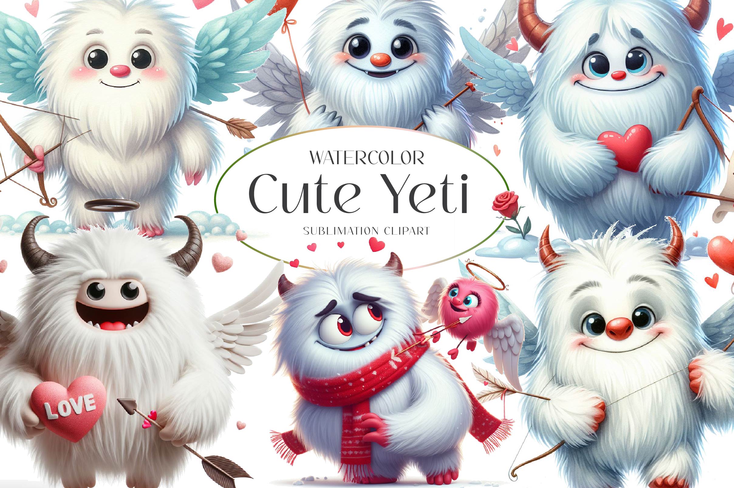 Cute Yeti Clipart Bundle - CraftNest - Digital Crafting and Art