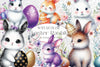 Glitter Easter Rabbit Clipart Bundle