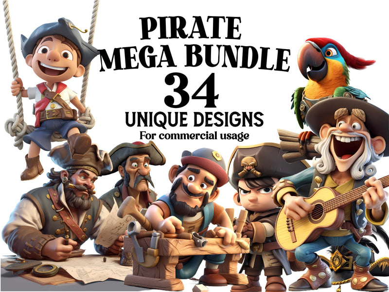 Cute Pirates Clipart - CraftNest