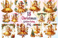 Christmas Golden Fairy Clipart Bundle - CraftNest - Digital Crafting and Art
